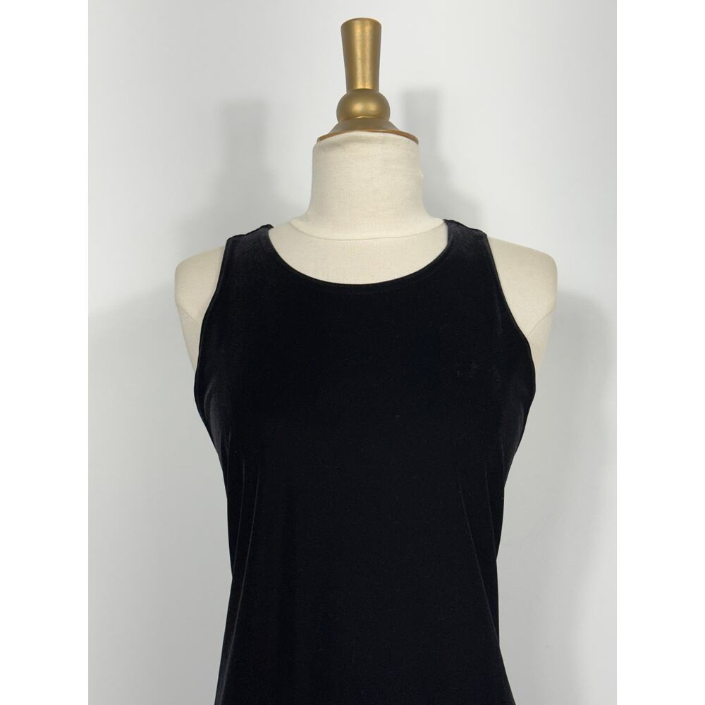 Vintage 90s Ronni Nicole Maxi Dress Black Velvet Goth Gown Y2K Sz M/L/8? strech - Picture 5 of 10